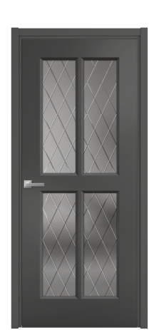 Дверь межкомнатная Paulo 3 Цвет Антрацит Покрытие Эмаль  Наличник L 50 Цена 44758