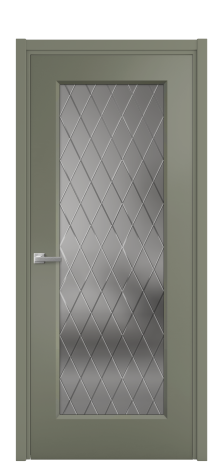 Дверь межкомнатная Рино 1 Цвет Зеленый Покрытие Эмаль  Наличник L 50 Цена 44758