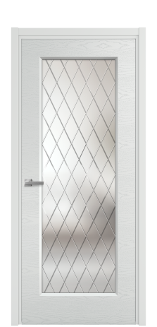 Дверь межкомнатная Rino 1 Цвет Облачный Brash Покрытие Эмаль брашированная  Наличник L 50 Цена 46665