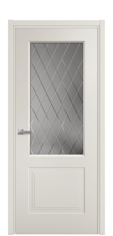 Дверь межкомнатная Рино 2 Цвет Дымчатый Покрытие Эмаль  Наличник L 50 Цена 43315