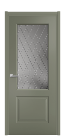 Дверь межкомнатная Рино 2 Цвет Зеленый Покрытие Эмаль  Наличник L 50 Цена 44558