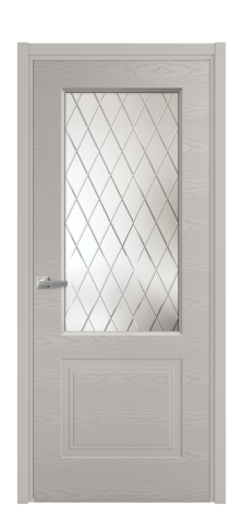 Дверь межкомнатная Rino 2 Цвет Серый Шелк Brash Покрытие Эмаль брашированная  Наличник L 50 Цена 45880