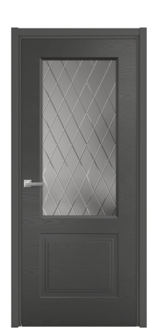 Дверь межкомнатная Rino 2 Цвет Антрацит Brash Покрытие Эмаль брашированная  Наличник L 50 Цена 47215