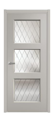 Дверь межкомнатная Рино 3 Цвет Серый Шелк Покрытие Эмаль  Наличник L 50 Цена 42050