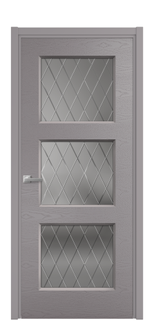 Дверь межкомнатная Rino 3 Цвет Ирис Brash Покрытие Эмаль брашированная  Наличник L 50 Цена 46500