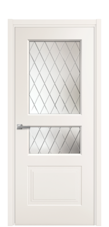 Дверь межкомнатная Рино 4 Цвет Молочный Покрытие Эмаль  Наличник L 50 Цена 42050