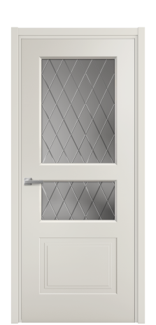 Дверь межкомнатная Рино 4 Цвет Дымчатый Покрытие Эмаль  Наличник L 50 Цена 42600