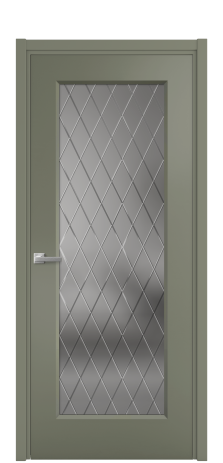 Дверь межкомнатная Плэйн 1 Цвет Зеленый Покрытие Эмаль  Наличник L 50 Цена 43708
