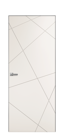 Дверь межкомнатная Твист 01 Цвет Молочный Покрытие Эмаль  Наличник Скрытый короб хром Цена 39450