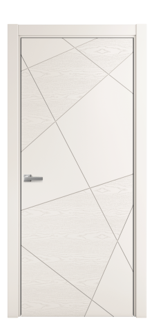 Дверь межкомнатная Твист 01 Цвет Молочный Brash Покрытие Эмаль брашированная  Наличник L 75 Цена 46325