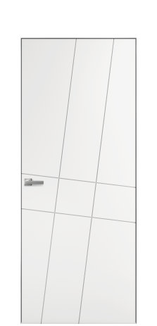 Дверь межкомнатная Twist 02 Цвет Белый Покрытие Эмаль  Наличник Скрытый короб хром Цена 39450