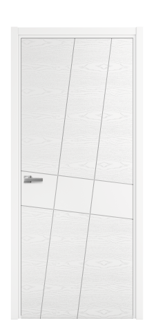 Дверь межкомнатная Твист 02 Цвет Белый Brash Покрытие Эмаль брашированная  Наличник L 50 Цена 46325