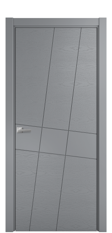 Дверь межкомнатная Твист 02 Цвет Гриджио Brash Покрытие Эмаль брашированная  Наличник L 75 Цена 46325