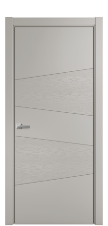 Дверь межкомнатная Твист 03 Цвет Серый Шелк Brash Покрытие Эмаль брашированная  Наличник L 75 Цена 46325