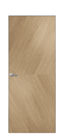 Дверь межкомнатная Unit 03 Цвет Дуб Светлый Покрытие Шпон натуральный  Наличник Скрытый короб хром Цена 51850