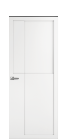 Дверь межкомнатная Podio 02 Цвет Белый Покрытие Эмаль  Наличник Скрытый короб хром Цена 49450