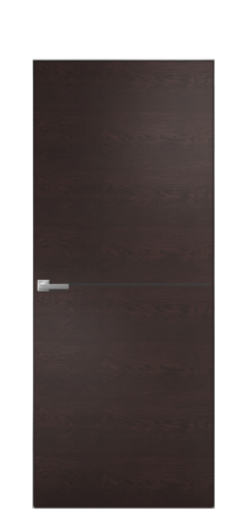 Дверь межкомнатная Slot 10-001 Цвет Мореный Дуб Покрытие Шпон натуральный  Наличник Скрытый короб хром Цена 46550