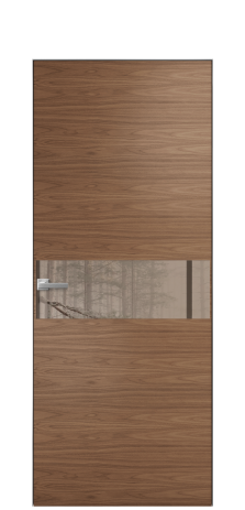 Дверь межкомнатная Ветро 11 Цвет Американский Орех Покрытие Шпон натуральный  Наличник Скрытый короб хром Цена 52950