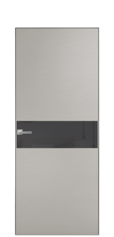 Дверь межкомнатная Ветро 11 Цвет Ясень Серый Шелк Покрытие Шпон крашеный  Наличник Скрытый короб хром Цена 47850