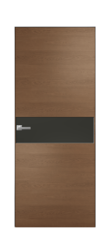 Дверь межкомнатная Ветро 11 Цвет Дуб Темный Покрытие Шпон натуральный  Наличник Скрытый короб хром Цена 49450