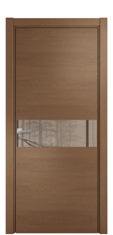 Дверь межкомнатная Vetro 11 Цвет Дуб Темный Покрытие Шпон натуральный  Наличник L 75 Цена 52150