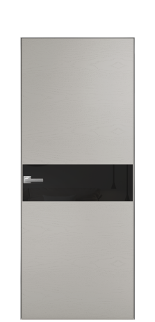 Дверь межкомнатная Vetro 11 Цвет Ясень Серый Шелк Покрытие Шпон крашеный  Наличник Скрытый короб хром Цена 47850