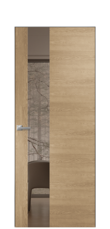 Дверь межкомнатная Ветро 14 Цвет Дуб Светлый Покрытие Шпон натуральный  Наличник Скрытый короб хром Цена 49950