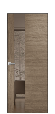 Дверь межкомнатная Ветро 14 Цвет Дуб Кофе Покрытие Шпон масло  Наличник Скрытый короб хром Цена 51800