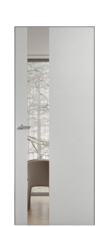 Дверь межкомнатная Ветро 14 Цвет Ясень Телегрей Покрытие Шпон крашеный  Наличник Скрытый короб хром Цена 47850