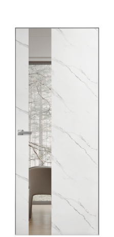 Дверь межкомнатная Vetro 14 Цвет Монте софт Покрытие ПВХ ФАКТУРНЫЕ Наличник Скрытый короб хром Цена 41000