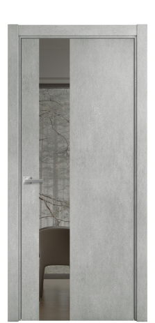 Дверь межкомнатная Vetro 14 Цвет Бетон серый Покрытие ПВХ ФАКТУРНЫЕ Наличник L 75 Цена 34600