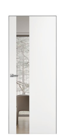 Дверь межкомнатная Vetro 14 Цвет Белый Покрытие Эмаль  Наличник Скрытый короб хром Цена 45550