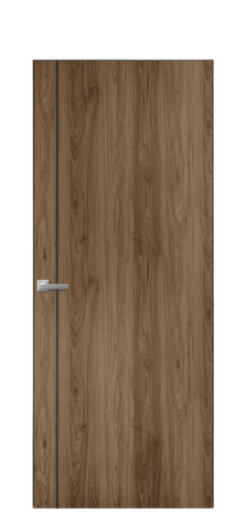 Дверь межкомнатная Слот 10-011 Цвет Орех классический Покрытие ПВХ ПОД ДЕРЕВО Наличник Скрытый короб хром Цена 38100