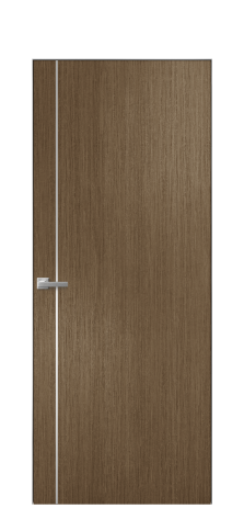 Дверь межкомнатная Slot 10-011 Цвет Дуб Шоколад Покрытие Шпон масло  Наличник Скрытый короб хром Цена 47000