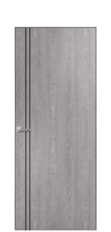 Дверь межкомнатная Slot 10-012 Цвет Дуб Кварц Покрытие Шпон натуральный  Наличник Скрытый короб хром Цена 45150