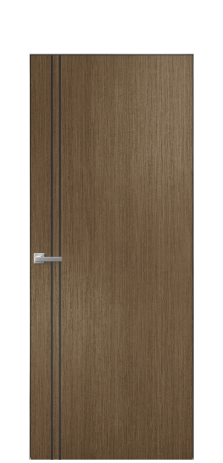 Дверь межкомнатная Slot 10-012 Цвет Дуб Шоколад Покрытие Шпон масло  Наличник Скрытый короб хром Цена 47000