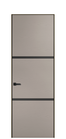 Дверь межкомнатная Слот 41-002 Цвет Ясень Какао Покрытие ЭМАЛИ Шпон крашеный Наличник Скрытый короб золото Цена 55639