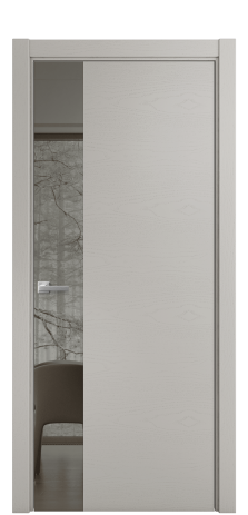 Дверь межкомнатная Ветро 19 Цвет Ясень Серый Шелк Покрытие Шпон крашеный  Наличник L 75 Цена 53825