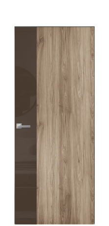 Дверь межкомнатная Vetro 19 Цвет Орех смоук Покрытие ПВХ ПОД ДЕРЕВО Наличник Скрытый короб хром Цена 45300