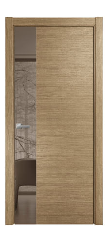 Дверь межкомнатная Vetro 19 Цвет Дуб Янтарь Покрытие Шпон масло  Наличник L 75 Цена 59325