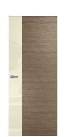 Дверь межкомнатная Vetro 19 Цвет Дуб Кофе Покрытие Шпон масло  Наличник Скрытый короб хром Цена 55600