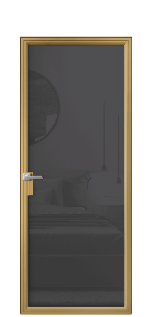 Дверь межкомнатная Frame 01 Цвет Латунь Покрытие Алюминий  Наличник Скрытый короб Цена 75130