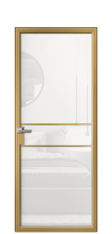 Дверь межкомнатная Frame 02 Цвет Латунь Покрытие Алюминий  Наличник Скрытый короб Цена 71564