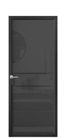 Дверь межкомнатная Фрейм 02 Цвет Черный Покрытие Алюминий  Наличник Скрытый короб Цена 82810