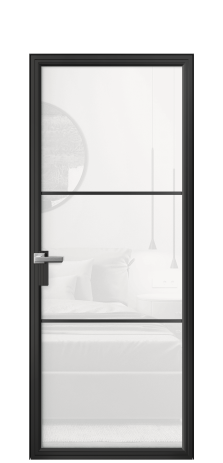 Дверь межкомнатная Frame 03 Цвет Черный Покрытие Алюминий  Наличник Скрытый короб Цена 64724