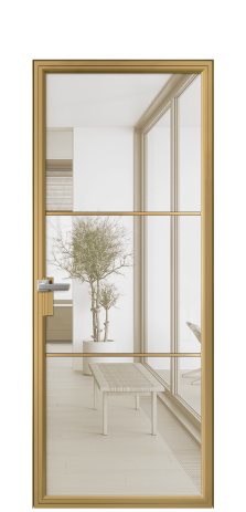 Дверь межкомнатная Frame 03 Цвет Латунь Покрытие Алюминий  Наличник Скрытый короб Цена 68140