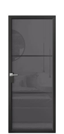 Дверь межкомнатная Фрейм 03 Цвет Черный Покрытие Алюминий  Наличник Скрытый короб Цена 82810