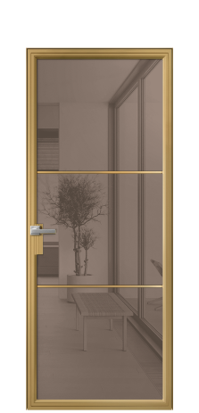 Дверь межкомнатная Фрейм 03 Цвет Латунь Покрытие Алюминий  Наличник Скрытый короб Цена 89280