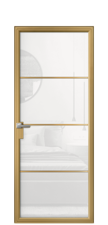 Дверь межкомнатная Frame 04 Цвет Латунь Покрытие Алюминий  Наличник Скрытый короб Цена 72484