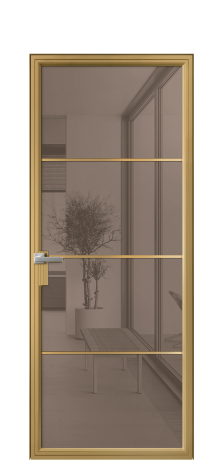 Дверь межкомнатная Frame 04 Цвет Латунь Покрытие Алюминий  Наличник Скрытый короб Цена 77620